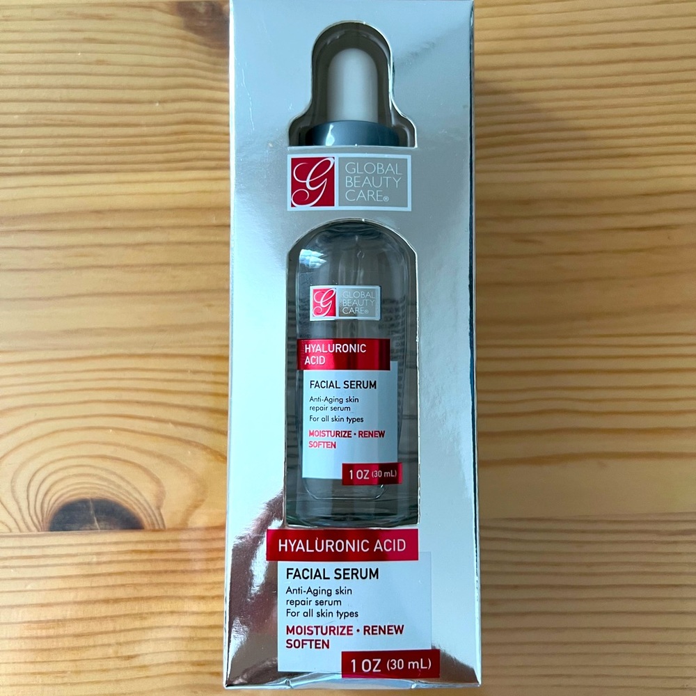 Global Beauty Care Hyaluronic Acid Facial Serum Moisturize Renew Soften 1.0 OZ